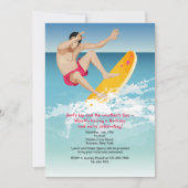 Surfer Male Invitation Kaart (Voorkant)