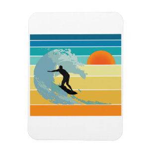 Surfer Man Sunset Magneet