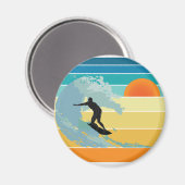 Surfer Man Sunset Magneet (Voorkant / Achterkant)