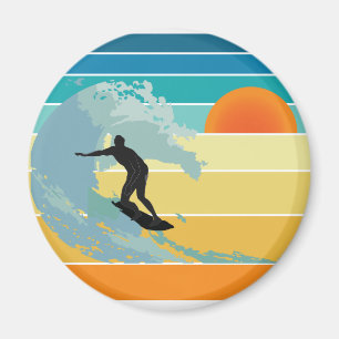Surfer Man Sunset Magneet