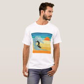 Surfer Man Sunset T-shirt (Voorkant volledig)
