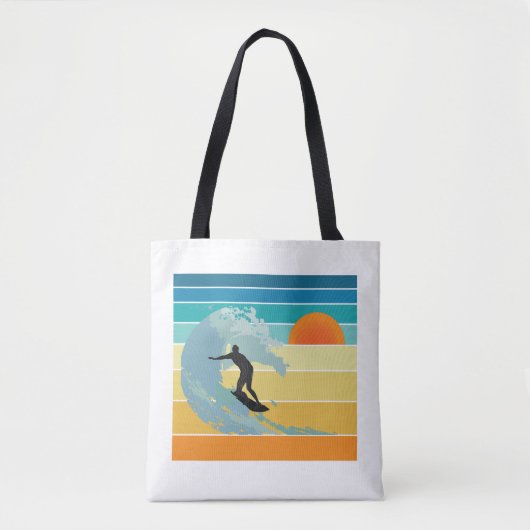 Surfer Man Sunset Tote Bag (Voorkant)