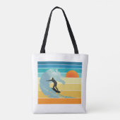 Surfer Man Sunset Tote Bag (Achterkant)