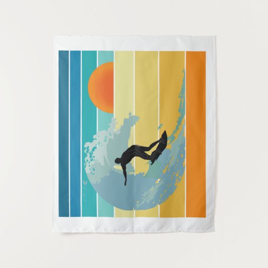 Surfer Man Sunset Wandkleed (Voorkant)