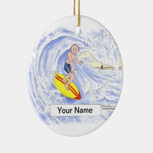 Surfer - Mannelijk Keramisch Ornament (Rechts)