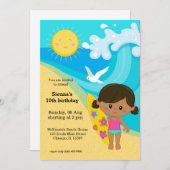 Surfer meisje kaart (Voorkant / Achterkant)