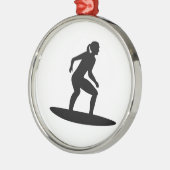 Surfer meisje metalen ornament (Links)