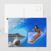 SURFER MEISJE ONTsnapt Briefkaart (Voorkant / Achterkant)