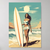  Surfer Meisje Poster (Voorkant)