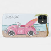 Surfer Meisje Roze Auto Strand Case-Mate iPhone Case (Achterkant (horizontaal))