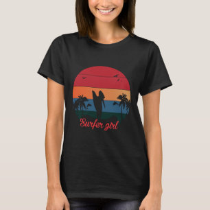 Surfer meisje t-shirt ontwerp