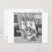  surfer meisjes briefkaart (Voorkant / Achterkant)