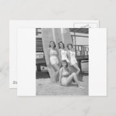 surfer meisjes briefkaart (Voorkant / Achterkant)