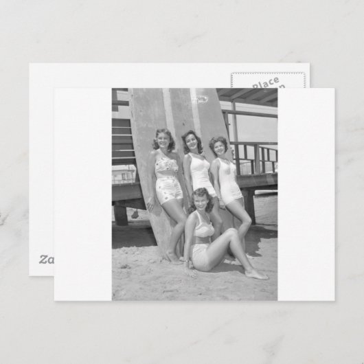 surfer meisjes briefkaart (Voorkant / Achterkant)