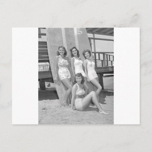 surfer meisjes briefkaart (Voorkant)