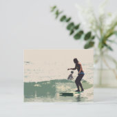 Surfer meisjes rock briefkaart (Staand voorkant)