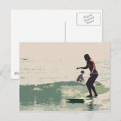 Surfer meisjes rock briefkaart (Voorkant / Achterkant)