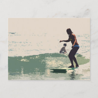 Surfer meisjes rock briefkaart
