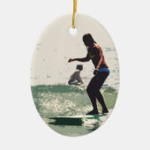 Surfer meisjes rock keramisch ornament (Voorkant)