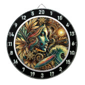 Surfer met Golden Glow Sunset Art Dartbord (Voorkant)