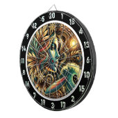 Surfer met Golden Glow Sunset Art Dartbord (Voorkant Rechts)