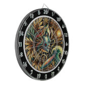 Surfer met Golden Glow Sunset Art Dartbord (Voorkant Links)