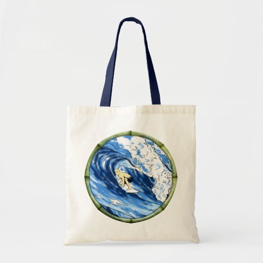 Surfer met Lijst van Bamboe Tote Bag (Voorkant)