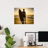 Surfer met quote poster (Thuiskantoor)