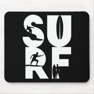 Surfer Met Surfplanken In Surf Golfrijder En Idee Muismat