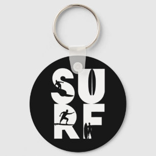 Surfer Met Surfplanken In Surf Wave Rijder En Idee Sleutelhanger