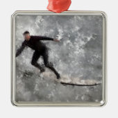 Surfer Metalen Ornament (Voorkant)