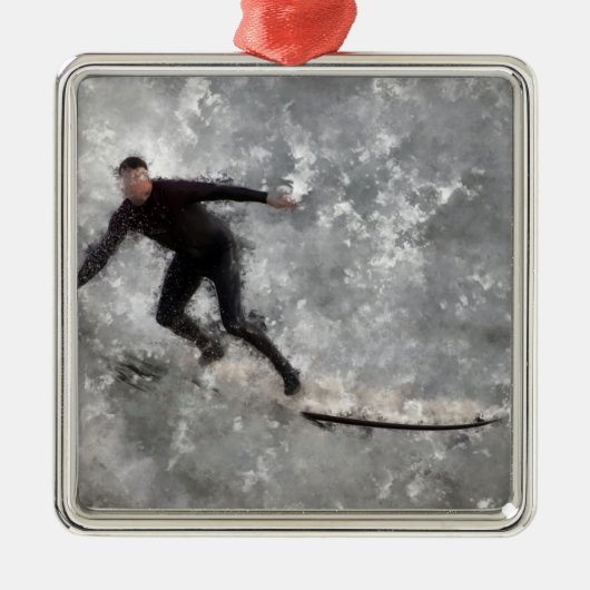 Surfer Metalen Ornament (Voorkant)