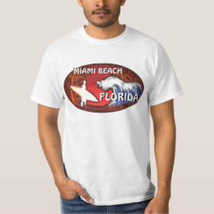 Surfer Miami Beach Florida zwaait met kunstwaarde  T-shirt