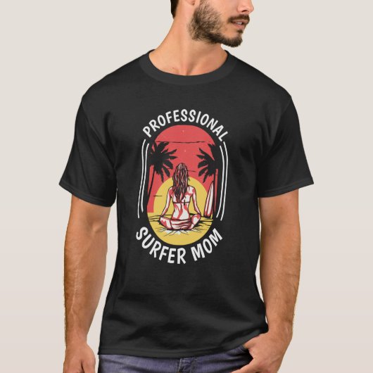 Surfer Moeder Surfrider Waves Surfboard Surfboard T-shirt (Voorkant)