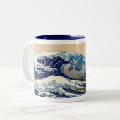 Surfer-Mok Tweekleurige Koffiemok (Voorkant links)