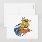 Surfer-molen op blauwe oceaangolven | kies voor de briefkaart (Voorkant / Achterkant)