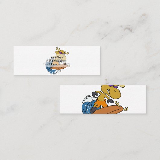 Surfer-molen op blauwe oceaangolven | kies voor de mini visitekaartje (Voorkant / Achterkant)