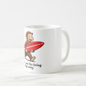  Surfer Monkey, Nostalgische Zomerstrand  Koffiemok (Voorkant rechts)