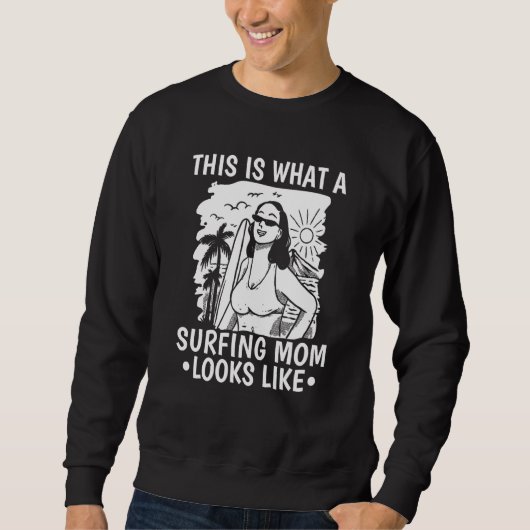 Surfer Mother Surfrider Surfboard Waves Surfing M Trui (Voorkant)