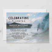Surfer Oceaan Golf | Viering van het Leven Funeral Kaart (Voorkant)