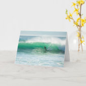 Surfer Ocean Surfen Tropische Vakantie Kaart (Gele Bloem)