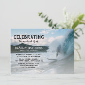 Surfer Ocean Wave | Viering van de begrafenis van  Kaart (Staand voorkant)