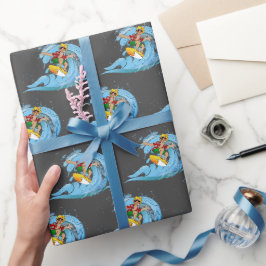 Surfer op Blue Wave Cadeaupapier