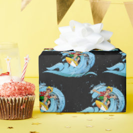 Surfer op Blue Wave Cadeaupapier