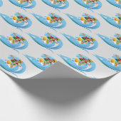 Surfer op Blue Wave Cadeaupapier (Hoek)