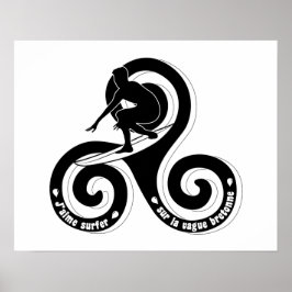 Surfer op de Bretonse golf (mannenversie) Poster