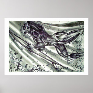 Surfer op de huid poster