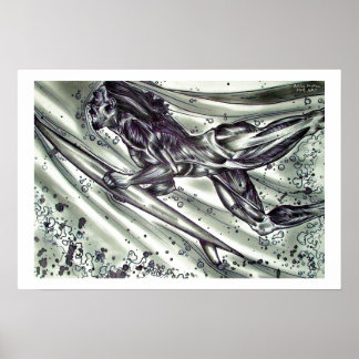 Surfer op de huid poster