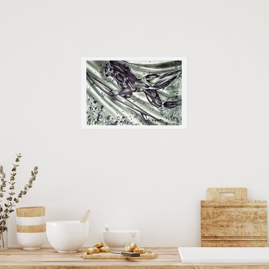 Surfer op de huid poster (Keuken)