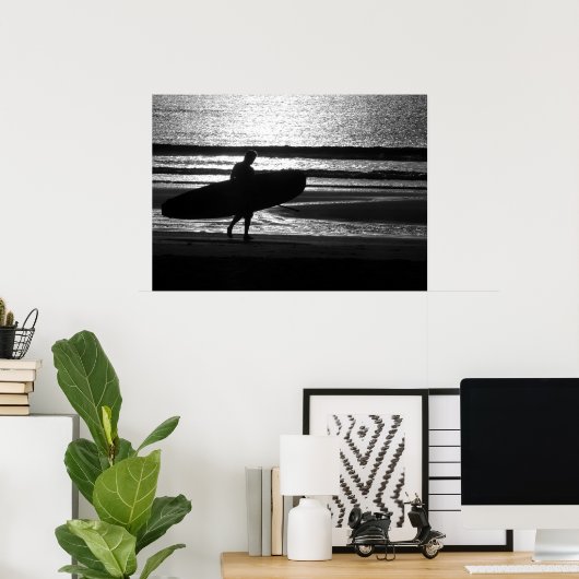 Surfer op de zand poster (Thuiskantoor)